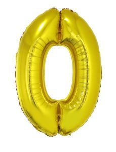 Ballon chiffre 0 – Or - Non gonflé