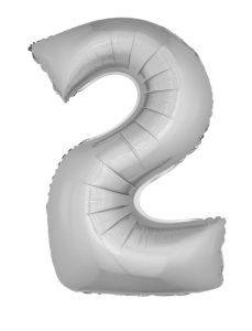 Ballon chiffre 2 – Argent