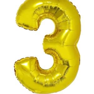 Balão número 3 – Ouro - Sem gás (vazio)