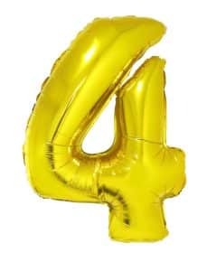 Ballon chiffre 4 – Or - Non gonflé