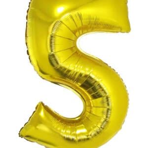 Balão número 5 – Ouro - Sem gás (vazio)
