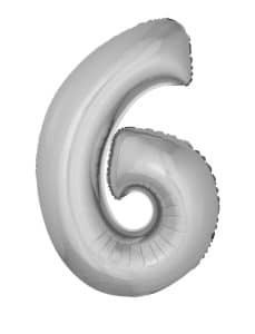 Ballon chiffre 6 – Argent