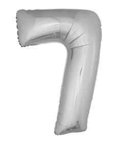 Ballon chiffre 7 – Argent - Non gonflé