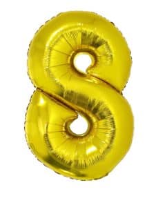 Ballon chiffre 8 – Or