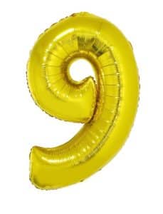 Ballon chiffre 9 – Or